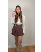 Toor bruin rokje met gouden knoopjes