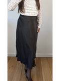 Toor satijnlook rok bruin