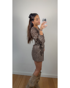 Toor taupe pailletten jurkje