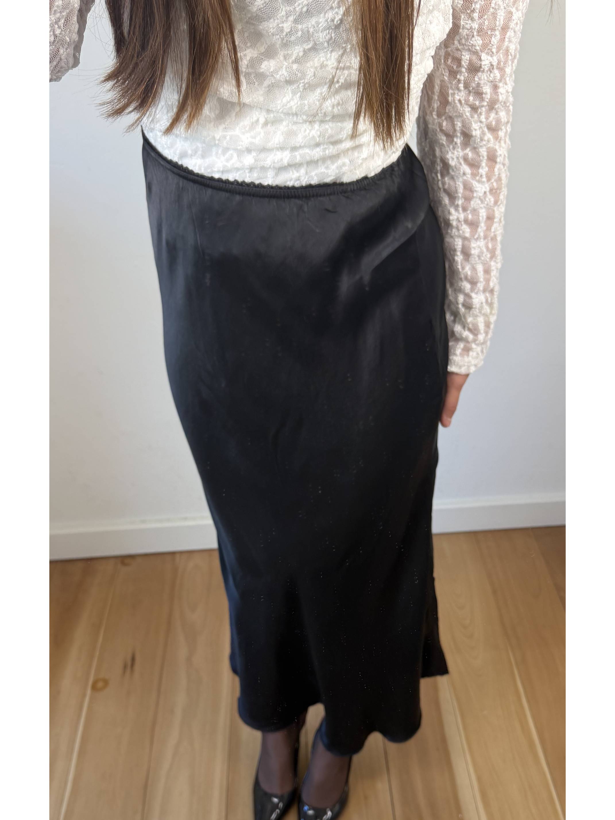 Toor satijnlook rok zwart