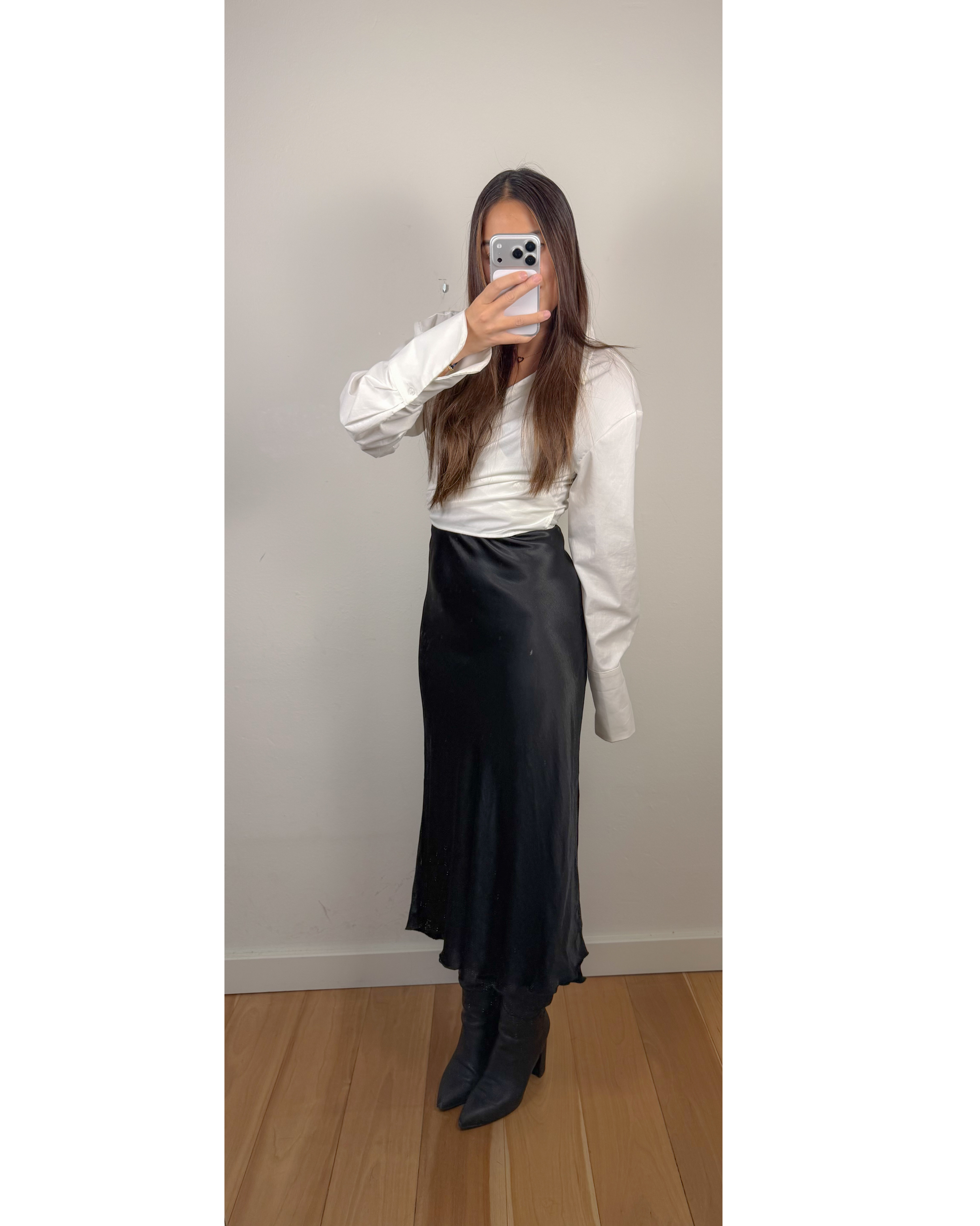 Toor satijnlook rok zwart