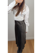 Toor satijnlook rok bruin