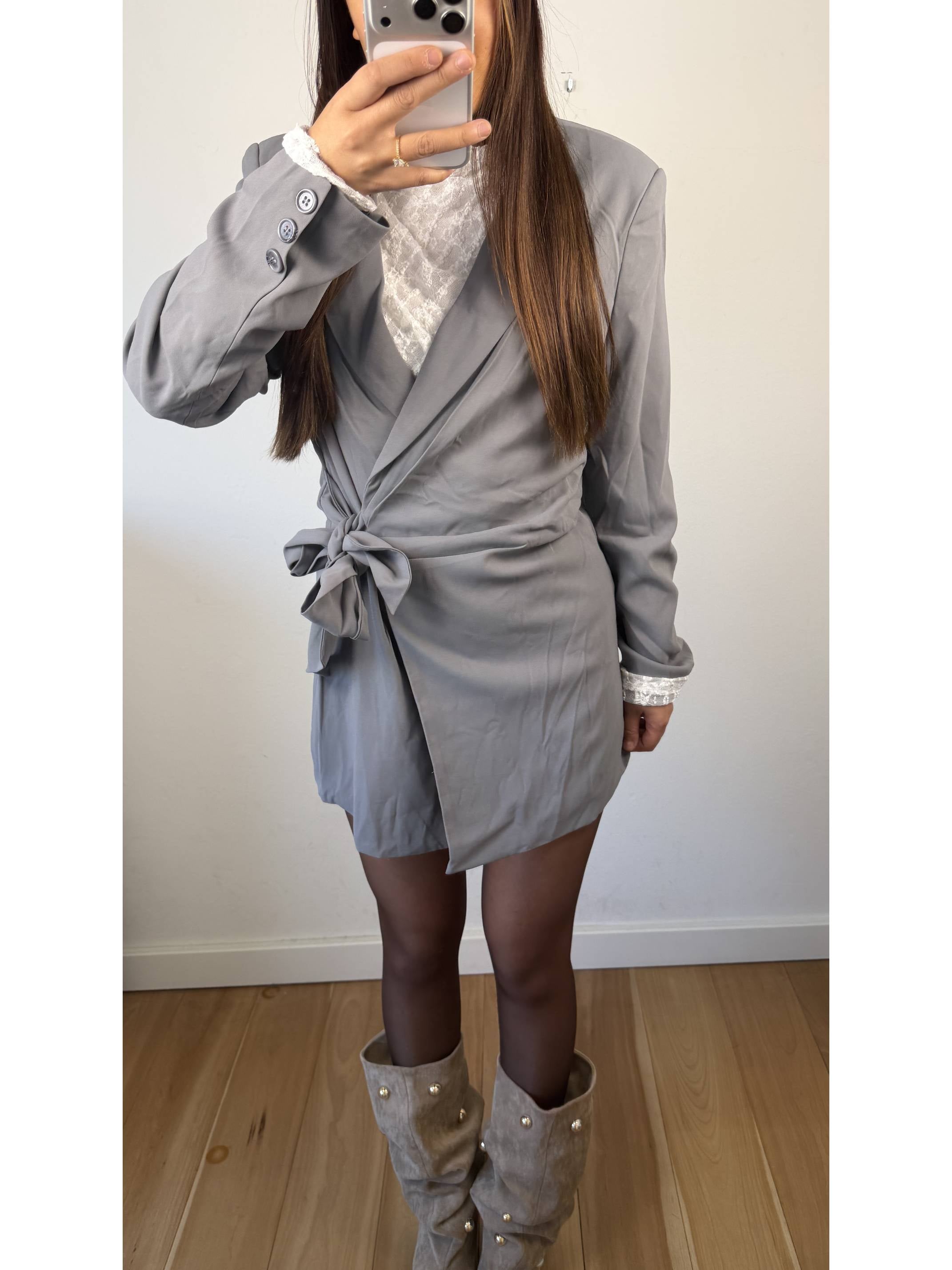 Toor blazer grijs jurkje